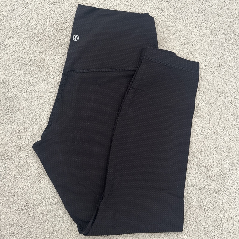 lululemon athletica cropped black ribbed leggings